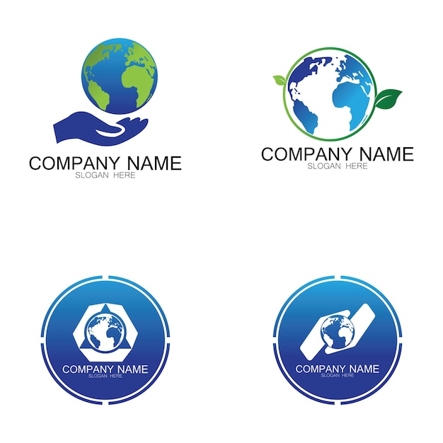 Ícone de vetor de designs de logotipo do mundo