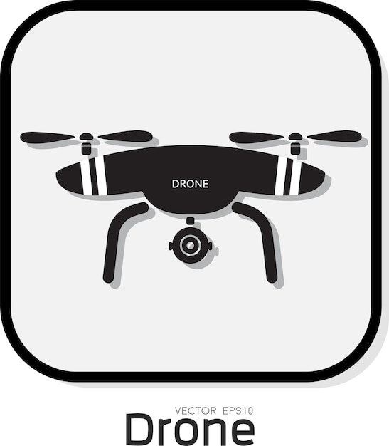 Ícone de vetor de drone em fundo branco