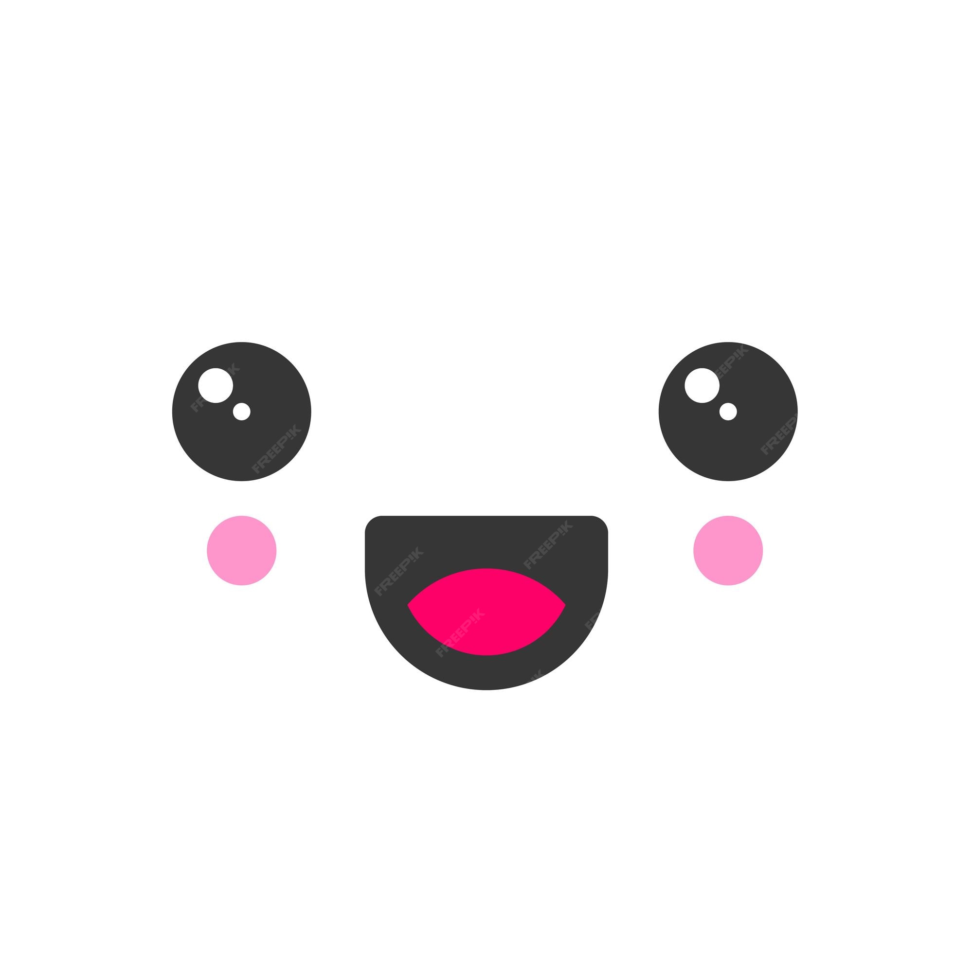 Kawaii Rosto Emoticon Ícone Vector Ilustração Design Royalty Free