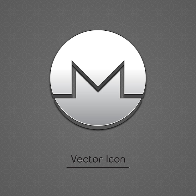 Ícone de vetor de estilo 3d na moda da moeda Monero