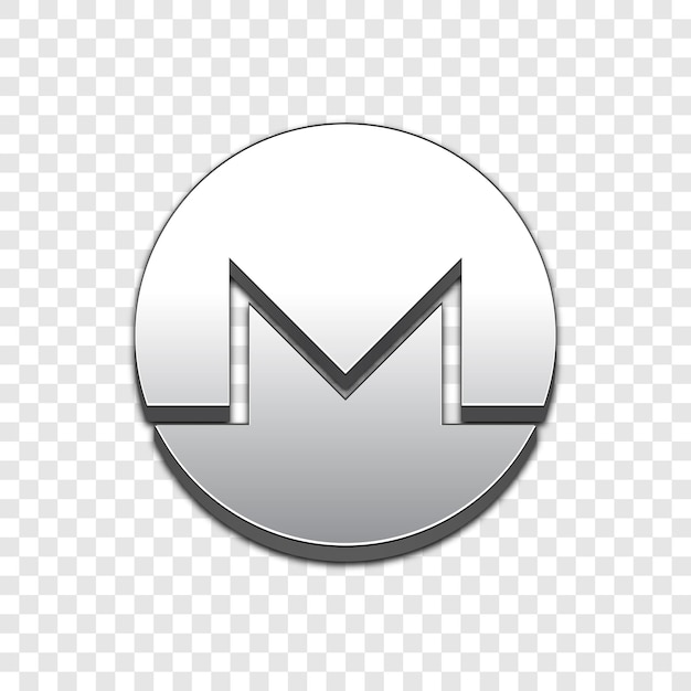 Ícone de vetor de estilo 3d na moda da moeda Monero