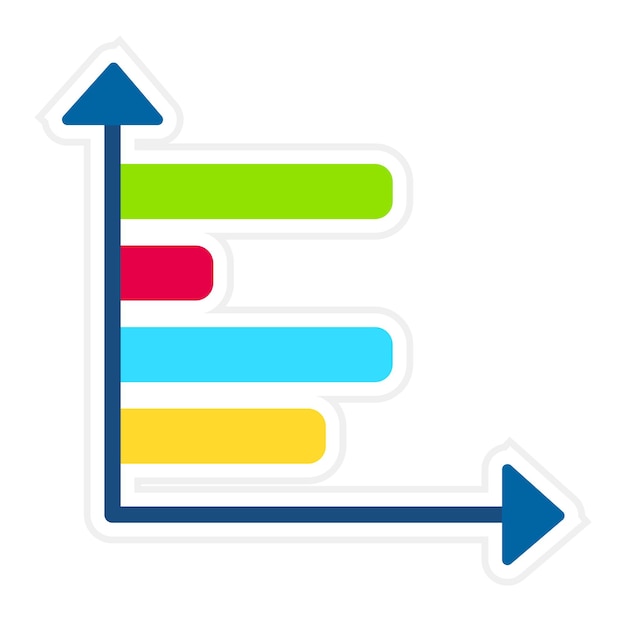 Ícone de vetor de gráfico de barras horizontais pode ser usado para o conjunto de ícones de infografia