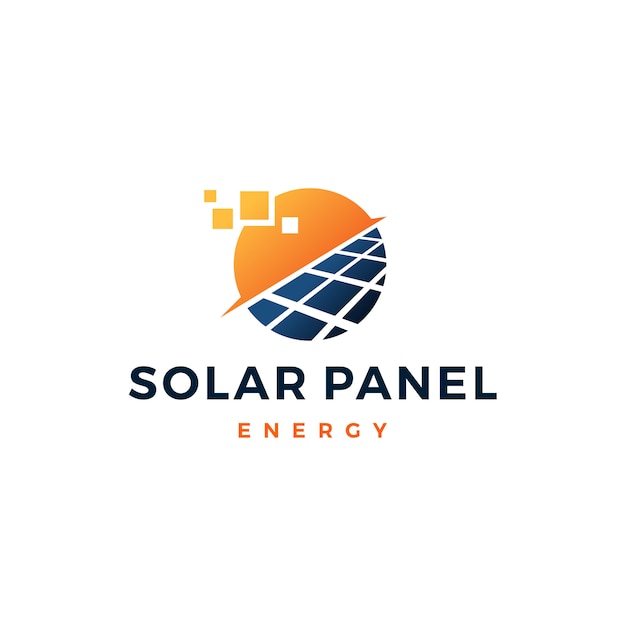 Ícone de vetor de logotipo de eletricidade elétrica energia painel solar