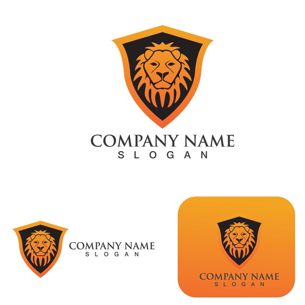 Ícone de vetor de modelo de logotipo de leão