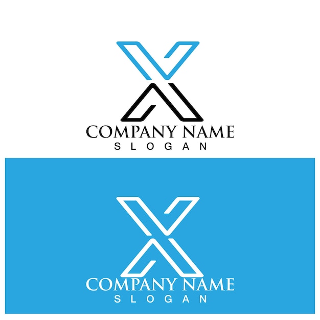 Ícone de vetor de modelo de logotipo de letra x