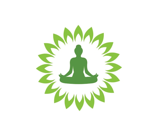 Ícone de vetor de modelo de logotipo de meditação