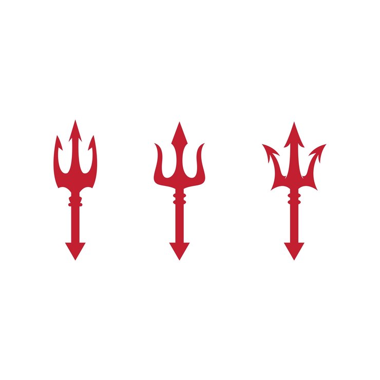 Vetor ícone de vetor de modelo de logotipo tridente