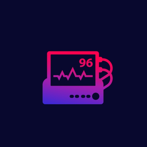 Ícone de vetor de monitor de frequência cardíaca ecg para web