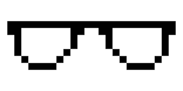 Ícone de vetor de pixel de óculos Pixel Art Glasses of Thug Life Meme 8 bits