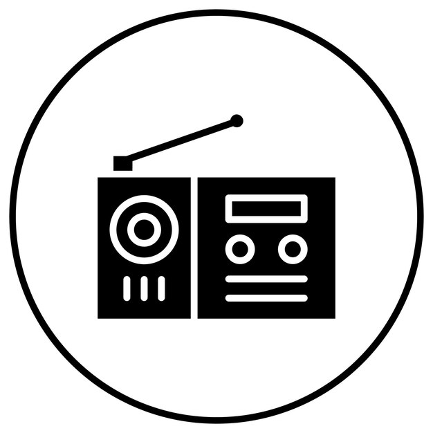 Vetor Ícone de vetor de rádio pode ser usado para o conjunto de ícones de entretenimento