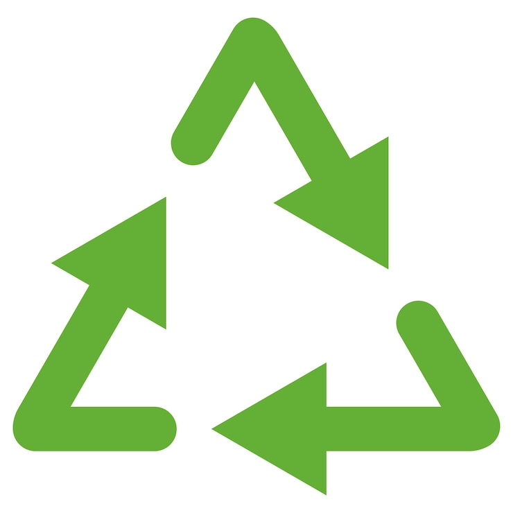 Vetor ícone de vetor de reciclagem verde em fundo transparente símbolo verde ecológico mobius loop flechas verdes