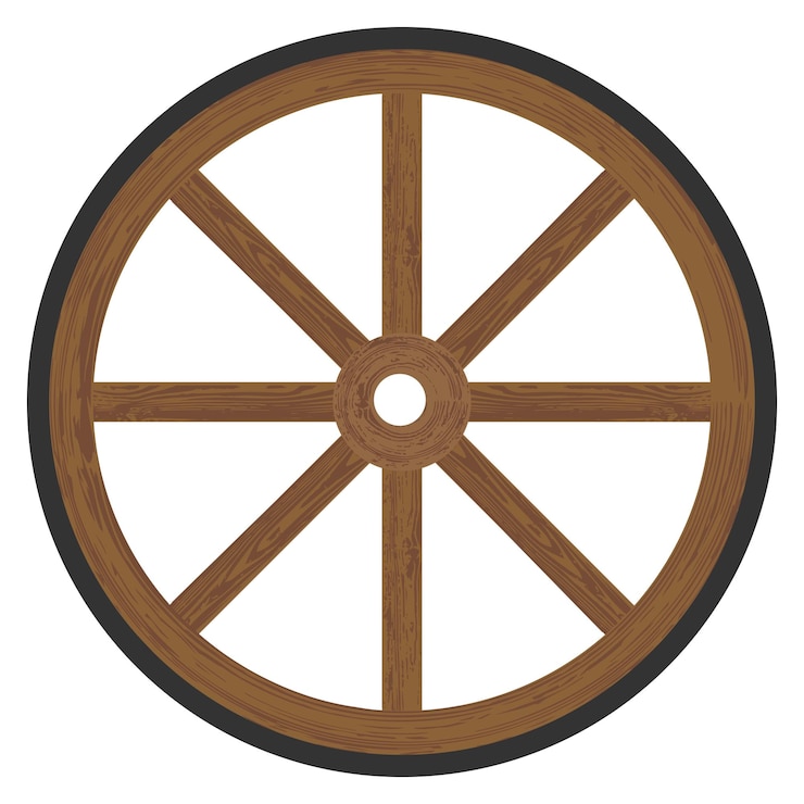 Vetor ícone de vetor de roda de madeira vintage