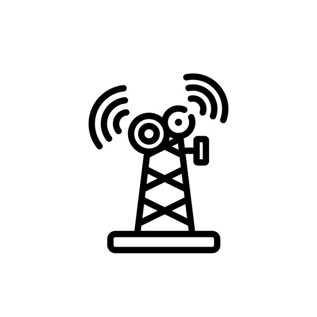 Ícone de vetor de símbolo de sinal de antena de rádio