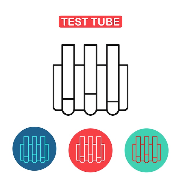 Ícone de vetor de tubo de ensaio