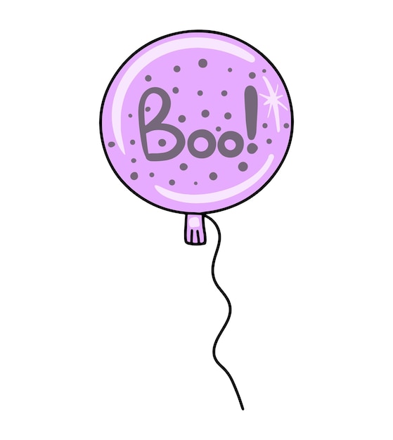 Ícone de vetor de um balão de halloween roxo com a inscrição vaia.