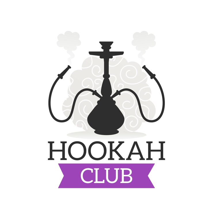 Vetor ícone de vetor do clube de narguilé com cachimbo de fumo shisha