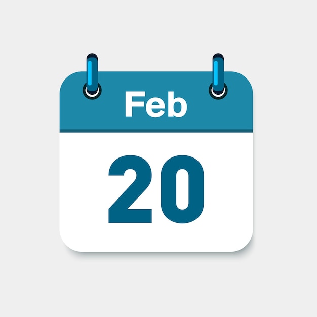 Ícone de vetor do símbolo do calendário de fevereirogerenciamento de tempo ícone de feriados ícone de prazo elementos da interface do usuário planejamento