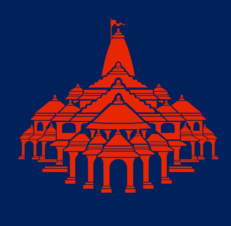 Vetor ícone de vetor do templo lord ram ícone de vetor de ram mandir