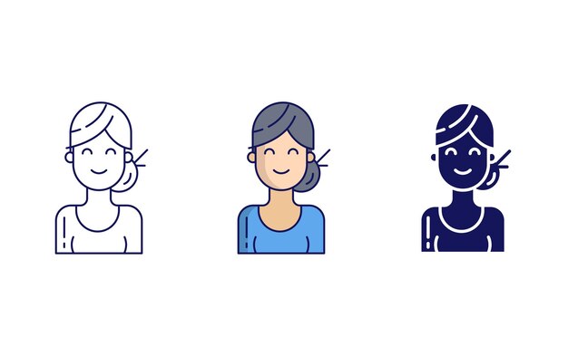Ícone de vetor feminino do cliente