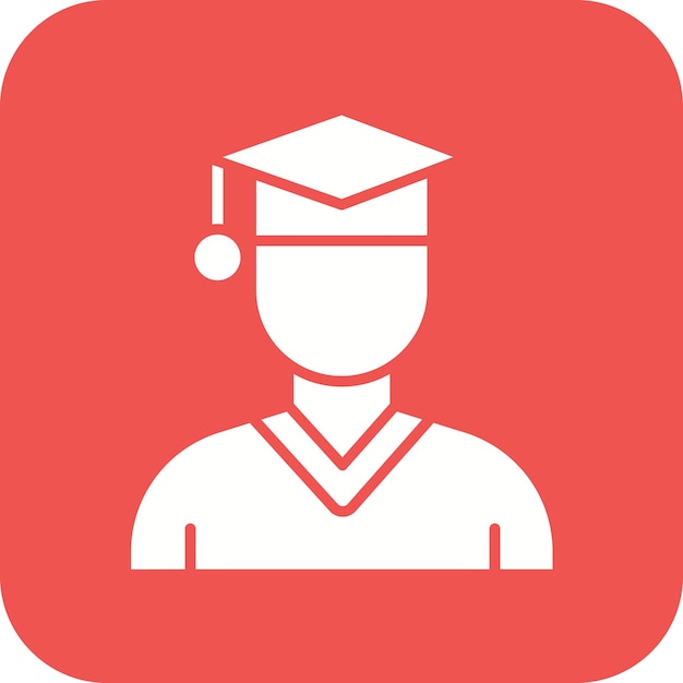 Ícone de vetor masculino de graduado Pode ser usado para o conjunto de ícones de aprendizagem