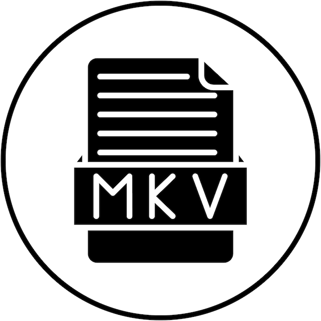 Vetor Ícone de vetor mkv pode ser usado para o conjunto de ícones de formatos de arquivo