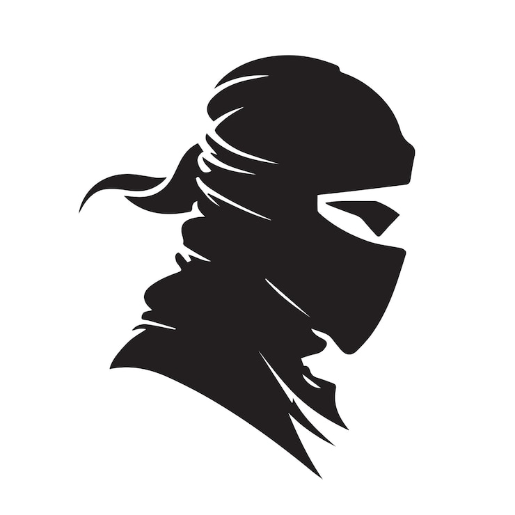 Vetor ícone de vetor ninja simples logotipo mínimo de assassino encapuzado idéia isolada de guerreiro japonês de discrição