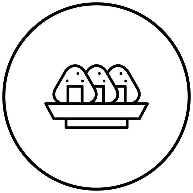 Vetor Ícone de vetor onigiri pode ser usado para o conjunto de ícones da world cuisine