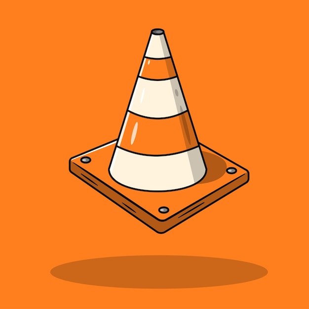 Vetor Ícone de vetor plano de cones de trânsito e ilustração