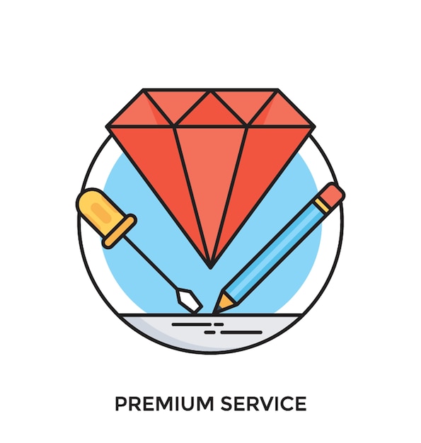 Ícone de vetor plano do premium service