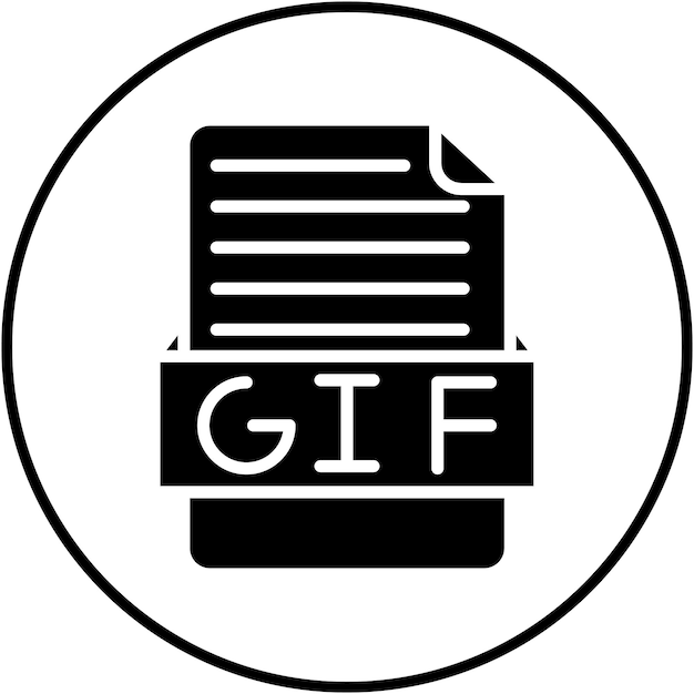 Ícone de vetor pode ser usado para o conjunto de ícones de formatos de arquivo gif