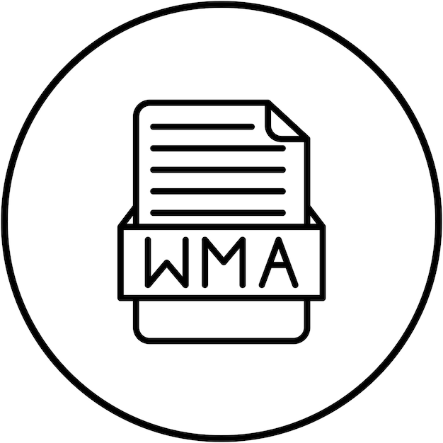 Vetor Ícone de vetor wma pode ser usado para o conjunto de ícones de formatos de arquivo