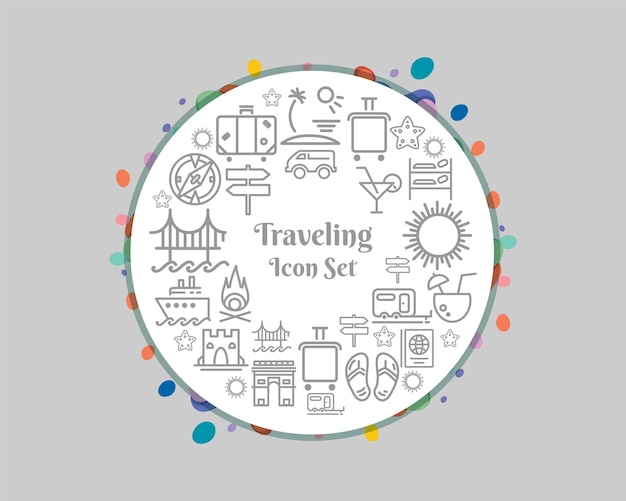 Ícone de viagem em fundo branco Vetor Premium