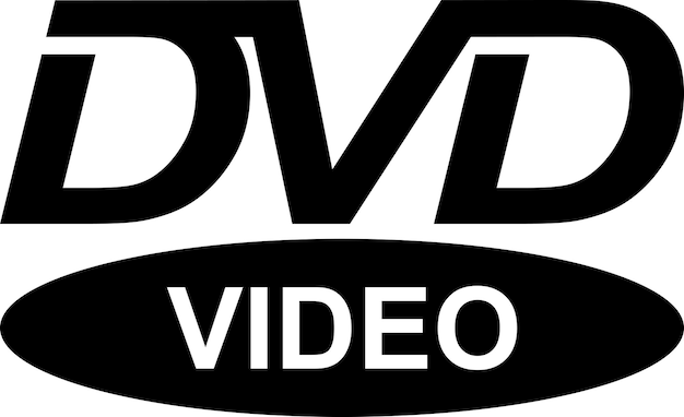 Vetor Ícone de vídeo de dvd em preto e branco, contorno