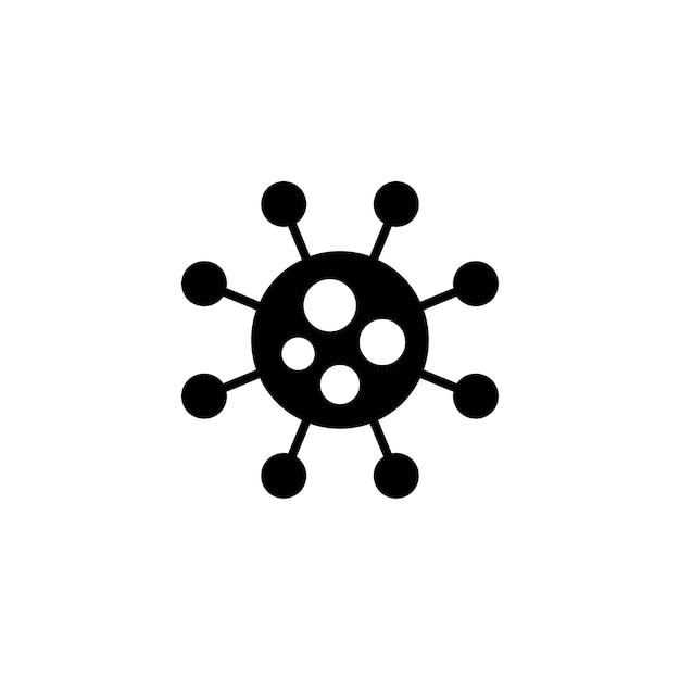Vetor Ícone de vírus - desenho animado. símbolo de bactérias do vetor. sinal de celular simples. coronavirus, covid - 19 art.