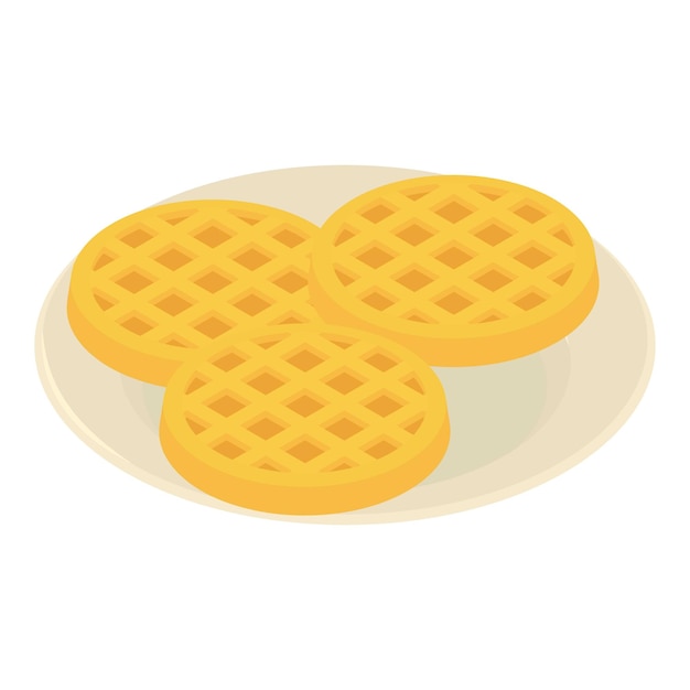 Ícone de waffle belga ilustração isométrica do ícone vetor de waffle belga para web