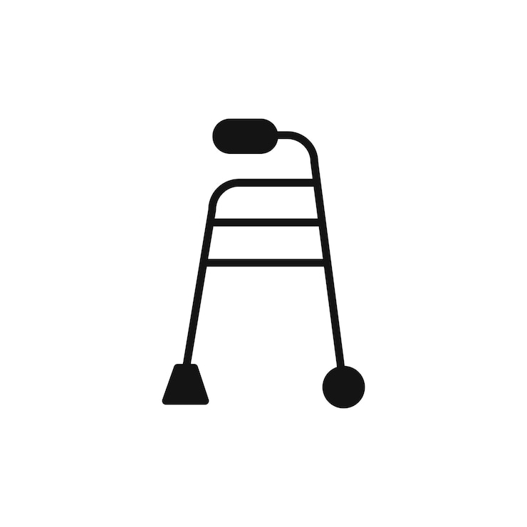 Vetor ícone de walker isolado em fundo branco