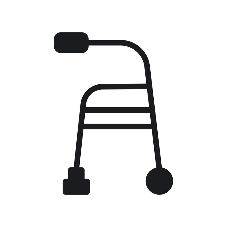 Vetor ícone de walker isolado em fundo branco