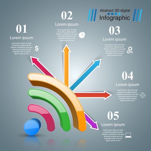 Ícone de wi-fi: infografia de negócios