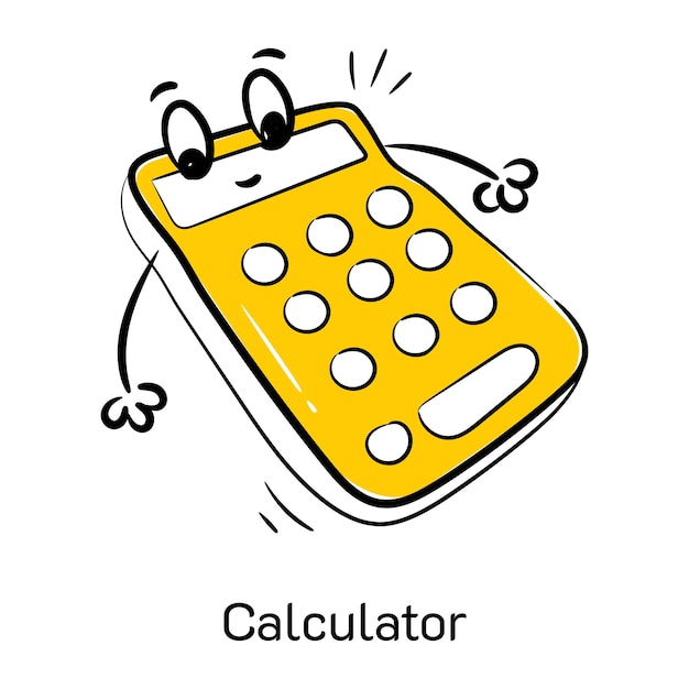 Ícone desenhado à mão na moda da calculadora