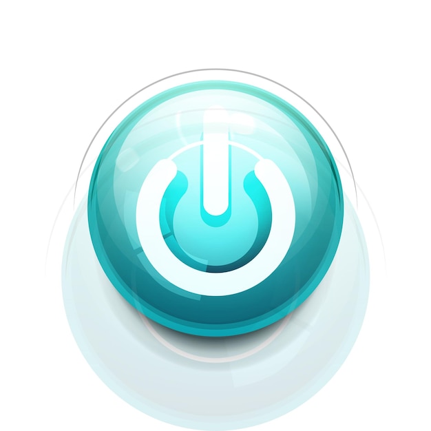 Vetor Ícone do botão de energia símbolo de início de design da web ui ou elemento de design de aplicativo ilustração vetorial