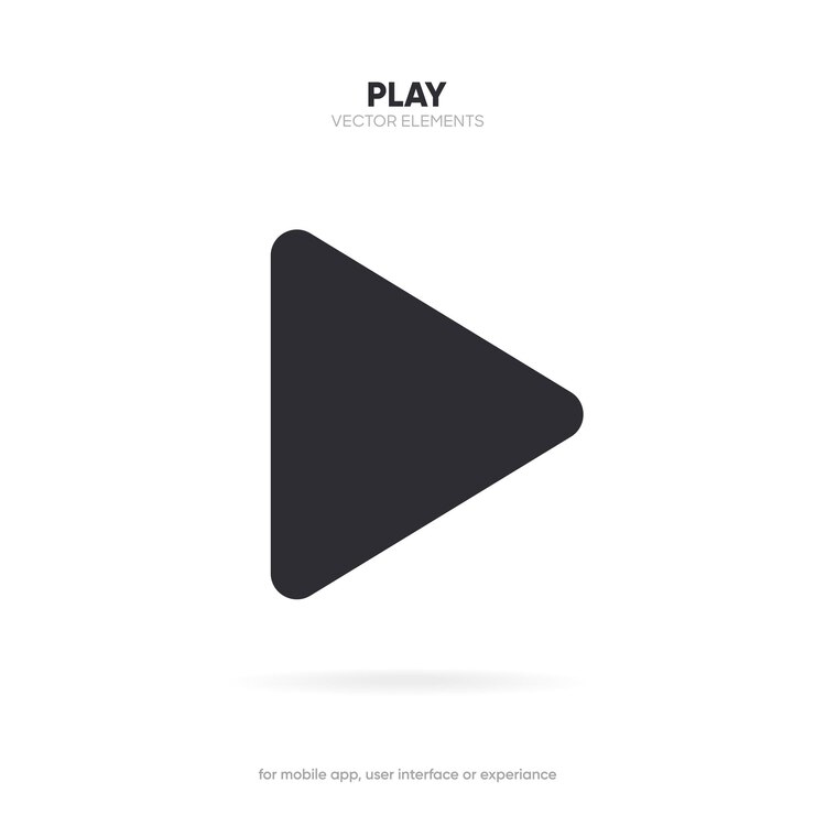 Vetor ícone do botão de reprodução 3d sinal de início reproduzir música ou elemento vetorial de som para aplicativo móvel do site ui ux