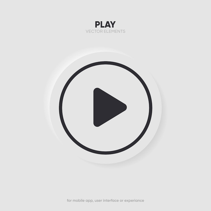 Vetor ícone do botão de reprodução 3d sinal de início reproduzir música ou elemento vetorial de som para aplicativo móvel do site ui ux
