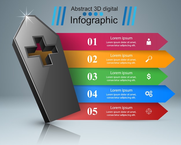 Ícone do caixão. infografia do negócio.