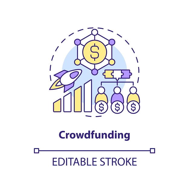 Ícone do conceito de crowdfunding