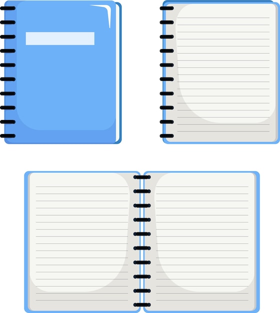 Ícone do conjunto de notebooks azul