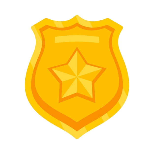 Ícone do emblema da polícia ilustração plana do ícone vetor do emblema da polícia para web design