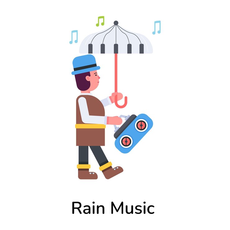 Vetor ícone do estilo moderno da música da chuva