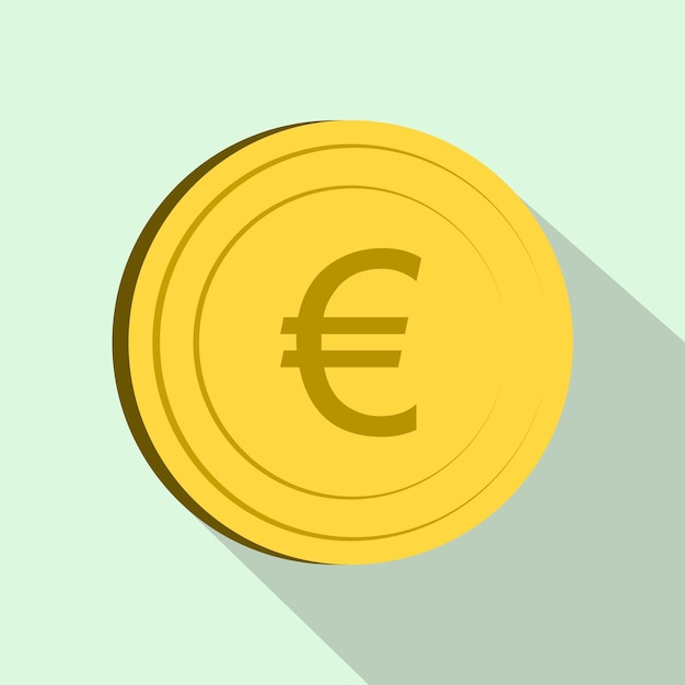 Ícone do euro em estilo simples sobre fundo azul claro