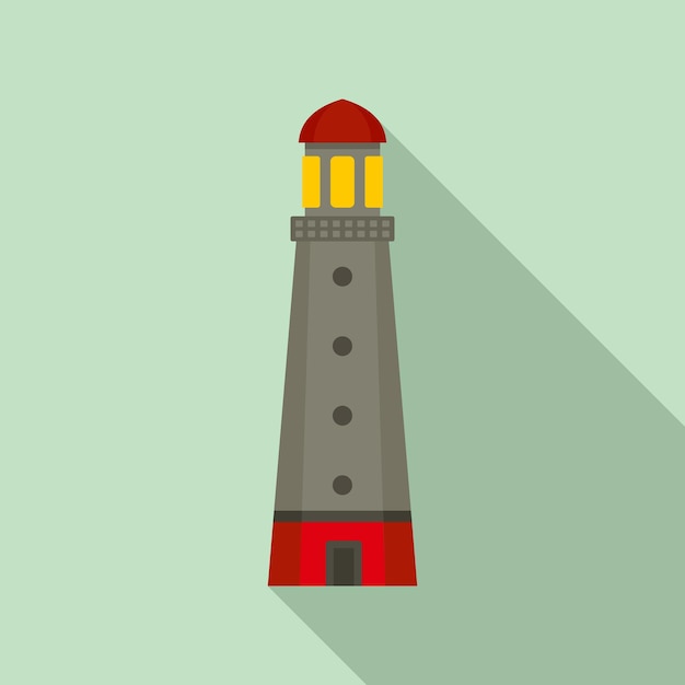 Ícone do farol do porto ilustração plana do ícone vetor do farol do porto para web design