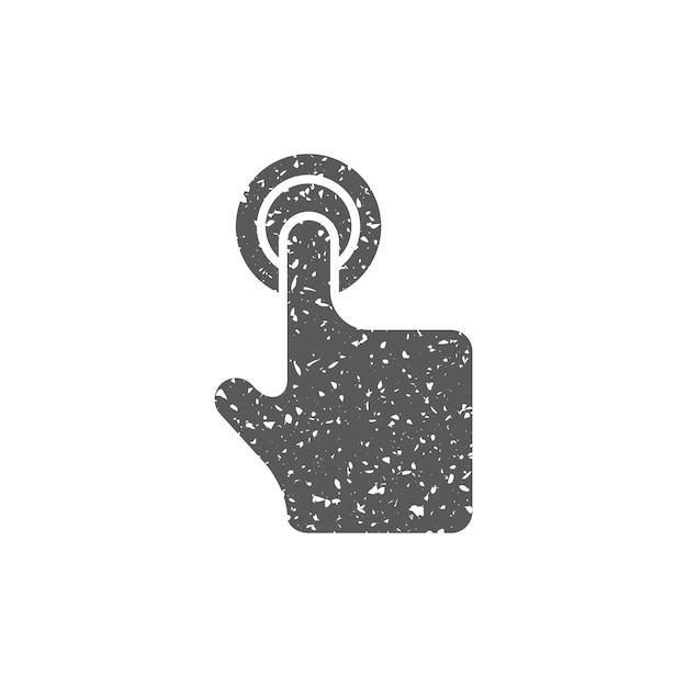 Ícone do gesto do dedo na ilustração do vetor da textura do grunge